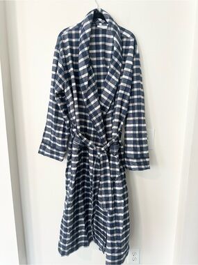 Boll & Branch Plaid Organic cotton Men’s Robe M